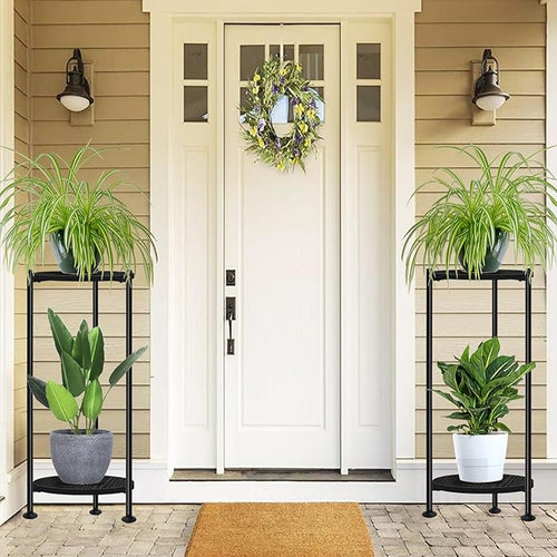 2-Pack Plant Stand Indoor Outdoor, Heavy Duty Indoor Plant Shelf, 2 Tier - Image 2