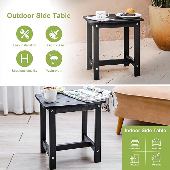 Y&M Outdoor Side Table, HIPS Adirondack Small Single Table, Waterproof Square - Image 6