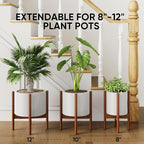 MUDEELA 2 Pack Indoor Plant Stands, 2 Tier Tall Plant Stand 30 inches, Mid - Image 3