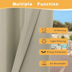 HolidayIdeas Outdoor Curtains for Patio Waterproof, 2 Panels - Image 3