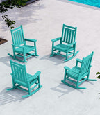 SERWALL Oversized Outdoor Rocking Chair Set of 4, HDPE Rocker by SERWALL
