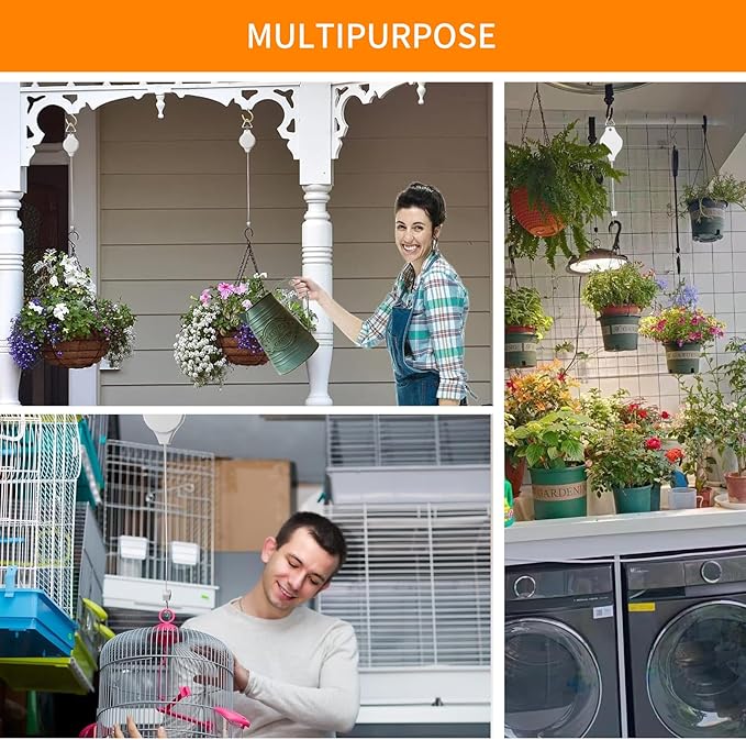 4PCS Plant Pulley Retractable Pulley Plant Hanger Hanging Flower Basket Hook - Image 7