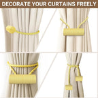 Hion Magnetic Curtain Tiebacks Golden 4 Pack, Curtain Tiebacks Buckles - Image 8