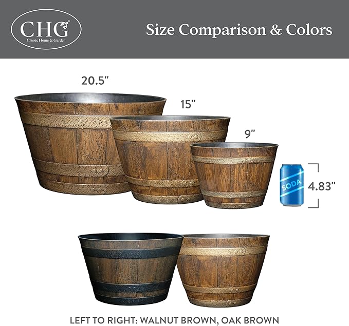 Classic Home and Garden Whiskey Barrel Planters - Image 6