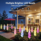 KOOPER Solar Lights Outdoor Garden Decor, 8 Pack Upgraded Delphinium Solar - Image 2