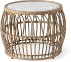 Furniture of America Ysar Boho Rattan Round Coffee Table Outdoor by FurnitureofAmerica