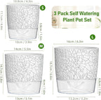 3 Pack Self Watering Pots for Indoor Plants, 4+5.5+6.3 Inch Self Watering Plant - Image 2