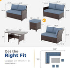 Wisteria Lane 7 Piece Patio Furniture Set, High Curved Back Wicker Patio - Image 7