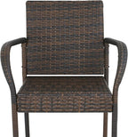 SUPER DEAL Upgraded Wicker Bar Stool Chairs Outdoor Backyard Rattan Chair - Image 7