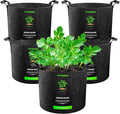 VIVOSUN 5-Pack 7 Gallon Plant Grow Bags, Heavy Duty Thickened Nonwoven Fabric by VIVOSUN