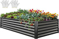 YITAHOME 8x4x1.5ft 2pcs Large Raised Garden Bed Kit, Galvanized Metal Planter by YITAHOME