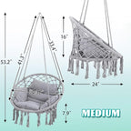 Macrame Hammock Hanging Swinging Chair - Image 5