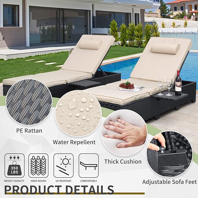 WAROOM Outdoor Chaise Lounge Chairs - Image 4