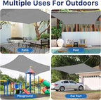 12'x12' Sun Shade Sail, UV Protection Outdoor Shade, Curved Tear Resistant - Image 7