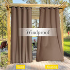 NICETOWN 2 Panels Weighted Blackout Outdoor Curtains - Image 6