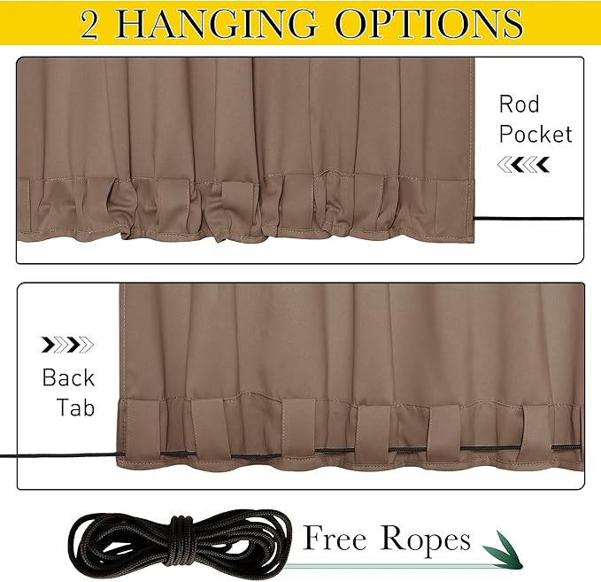 NICETOWN 2 Panels Outdoor Curtains - Image 3