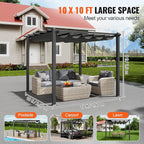 VEVOR 10'x10' Outdoor Retractable Pergola - Image 5