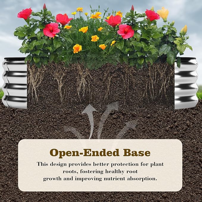 Galvanized Metal Planter Round Raised Garden Bed Kit - Image 6