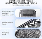 Nazhura Set of 2 Relaxing Recliners Patio Chairs Adjustable Steel Mesh Zero - Image 6