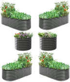 A ANLEOLIFE 6-Pack 6X3X2ft & 3x3x2ft Deep Root Galvanized Raised Garden Beds by AAnleolife
