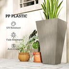 Outsunny Tall Planters for Outdoor Plants Set of 3, 28 in Taper Planters - Image 6