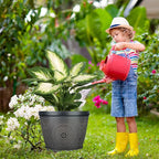 Quarut 15 Inch 4 Pack Large Plant Pots, Plastic Flower Pot - Image 2