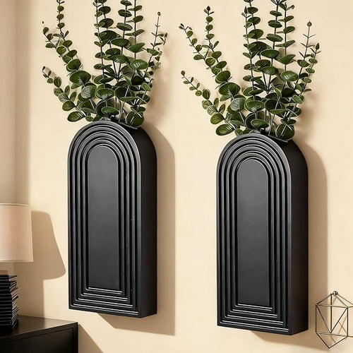 2 Pack Wooden Wall Vase Set, Boho Hanging Planter by Unknown