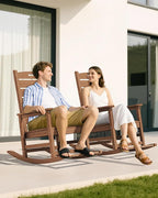 SERWALL Outdoor Rocking Chair Set of 4, Oversized HDPE Patio Rocking Chair - Image 2