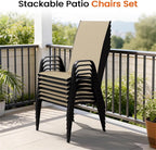 JEAREY Patio Dining Chairs Set of 4, Outdoor Stackable Dining Furniture Set - Image 7