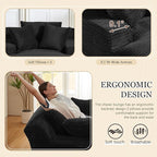80 Inch Chaise Lounge Chair Indoor, Oversized Corduroy Upholstered Boneless - Image 4