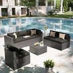 Aoxun Patio Furniture Set, 7 Piece Outdoor Sectional Sofas - Image 5