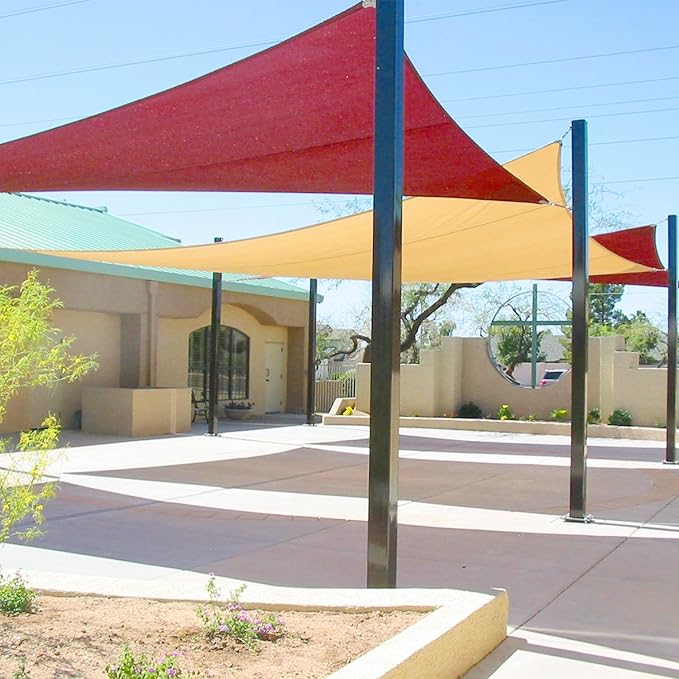 E&K Sunrise 23' x 23' x 23' Sun Shade Sail Triangle Canopy Shade Cover UV Block - Image 8