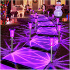 DenicMic Solar Lights Outdoor 10 Pack Waterproof Purple LED Stainless Steel - Image 9