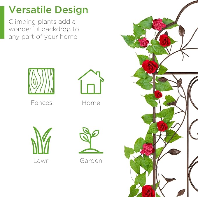 Best Choice Products 60x15in Iron Garden Trellis, Arched Outdoor Decoration - Image 5