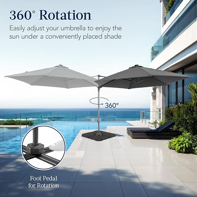 Best Choice Products 10ft Offset Cantilever Hanging Market Patio Umbrella - Image 3