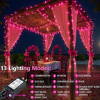 Upgraded Connectable 200 LED String Lights Indoor Outdoor, 66FT Pink Christmas - Image 3