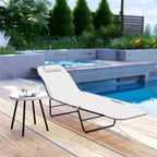 Outsunny Folding Chaise Lounge Chair, Pool Sun Tanning Chair, Outdoor Lounge - Image 9