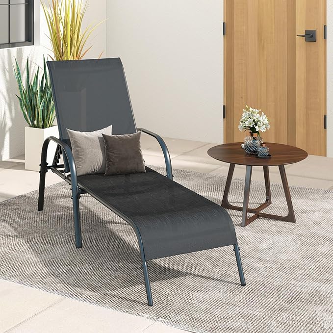Giantex 2 Pack Patio Lounge Chair, Outdoor Chaise Lounge - Image 7
