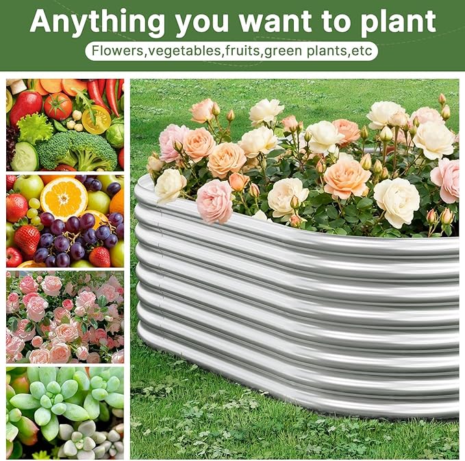 3 PCS 8x4ft Galvanized Raised Garden Bed Outdoor, Metal Garden Bed - Image 6