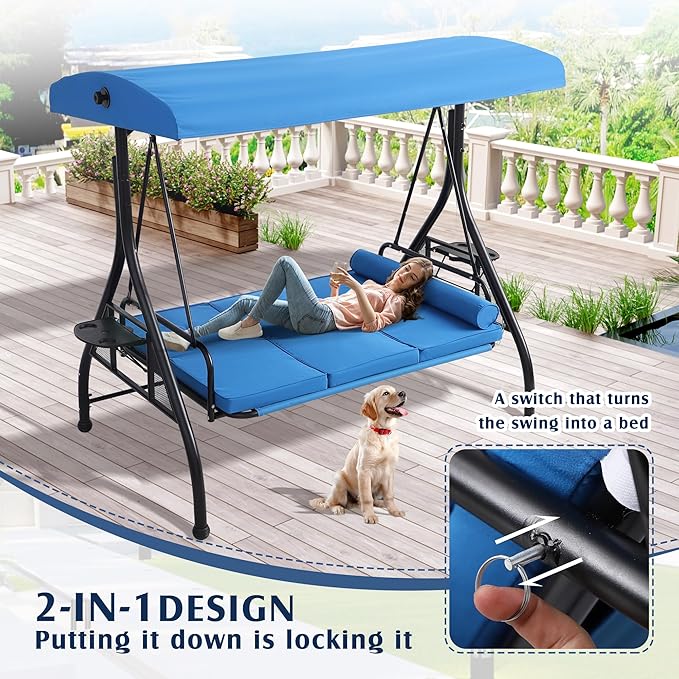 Grepatio Outdoor Porch Swing - Image 3