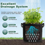 5 Pack 5 Gallon Grow Bags, Thickened Aeration Nonwoven Fabric Plant Pots - Image 4