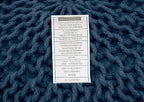 COTTON CRAFT - Hand Knitted Cable Style Dori Pouf - Blue - Floor Ottoman - - Image 9