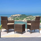 Greesum 3 Pieces Patio Furniture Sets Outdoor PE Rattan Wicker Chairs - Image 3