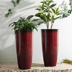 Glitzhome 30" H Oversized Tall Planter, Gradient Red Faux Ceramic Finish - Image 8