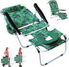 ABORON Tanning Chair with Face Hole, 5-Position Adjustable Reclining Beach by ABORON