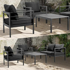 VINGLI 2-Piece Outdoor Patio Furniture Aluminum Love-seat and Coffee Table Set - Image 7