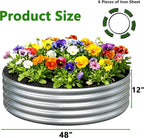 3PCS 4x4x1FT Galvanized Raised Garden Bed Kit, Vegetable Boxes-Round Metal - Image 2