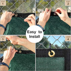 UPGRADE Privacy Fence Screen 5'x80' Dark Green Outdoor 90% Visibility Blockage - Image 4