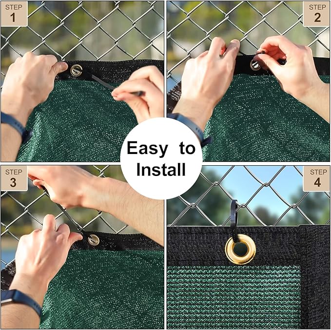 UPGRADE Privacy Fence Screen 3'x44' Dark Green Outdoor 90% Visibility Blockage - Image 4
