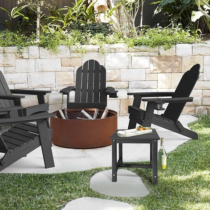 Adirondack Square Side Table, one-Tier Outdoor end Table, Patio Side Table - Image 6